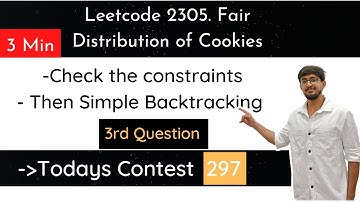 Leetcode 2305. Fair Distribution of Cookies | Hindi
