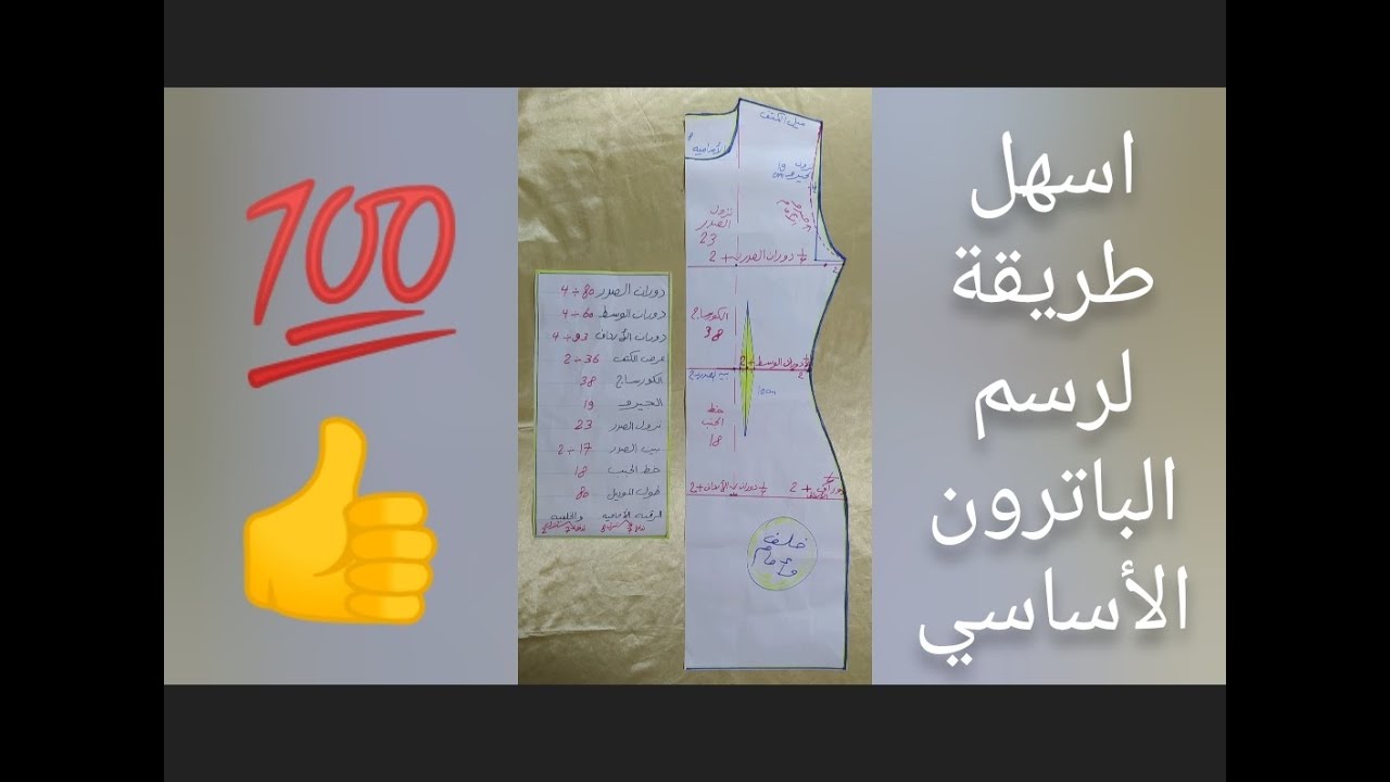 اسهل طريقة لرسم الباترون الاساسي