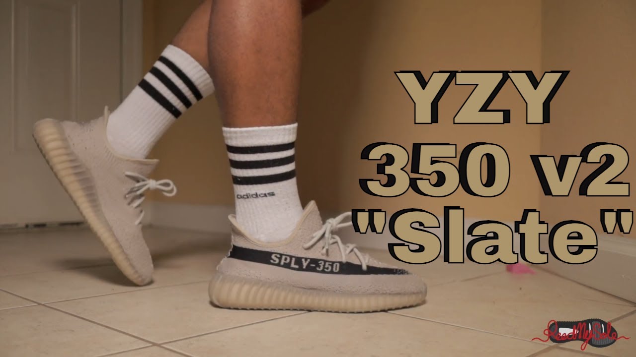 Adidas Yeezy 350 V2 slate On Feet Review 