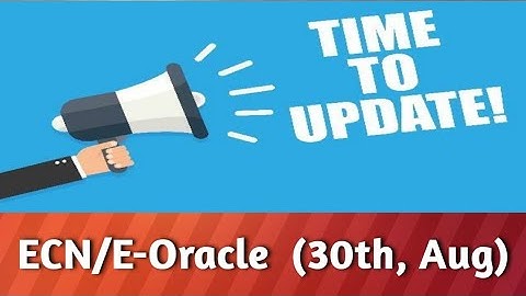MEETING updates in ECN/E-Oracle (30th Aug)