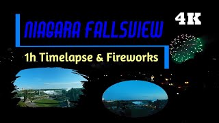 Niagara Fallsview Sunset Fireworks Sunrise Timelapse 1h Relaxing 4K Video