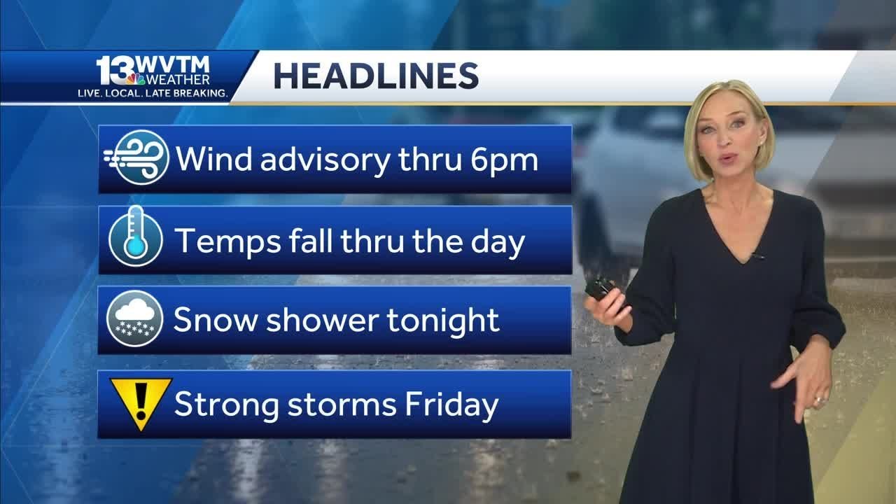 Rain moves out as colder air rushes into central Alabama - YouTube