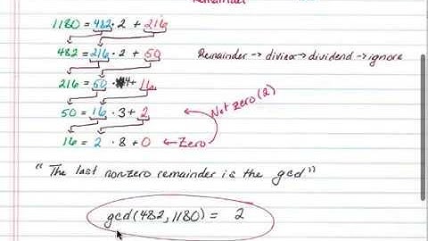 Euclidean Algorithm and GCDs (Ex. 1)
