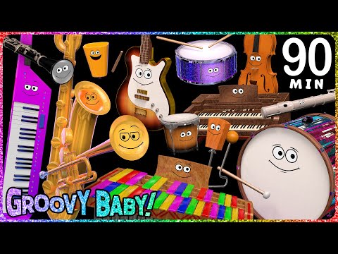 90 Minutes of Baby Sensory Music Videos! – Groovy Baby Compilation – 12 Music Styles