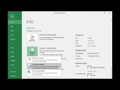 How to use the Accessibility Checker in Excel
