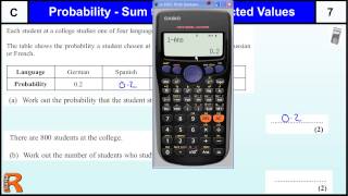 Probability from a table GCSE Maths Foundation revision Exam paper practice & help