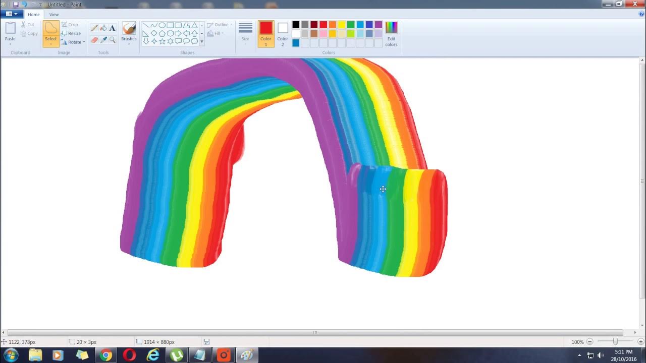 How to make a perfect 3D rainbow on MS Paint YouTube