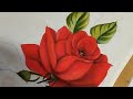 pintura em tecido de rosas vermelhas parte 1