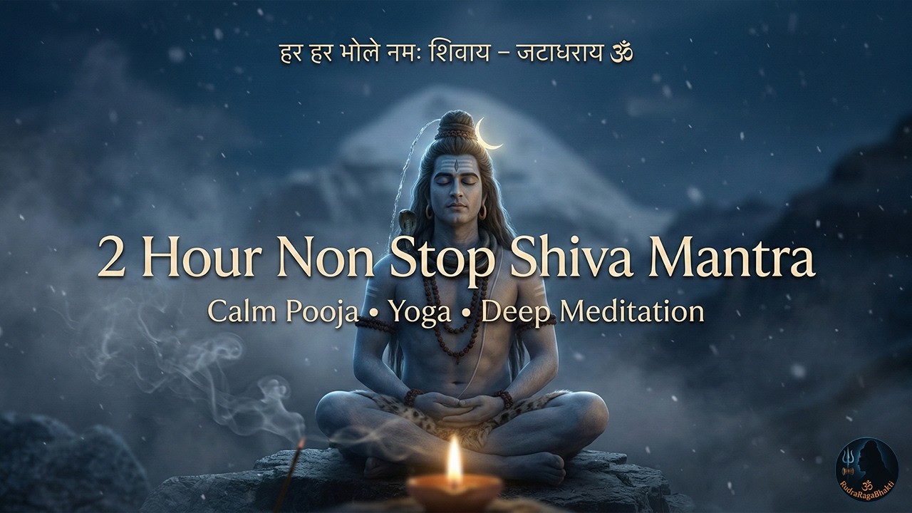 हर हर भोले नमः शिवाय – जटाधराय 🕉️ | 2 Hour Non Stop Shiva Mantra | Calm Pooja & Yoga Meditation