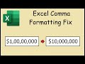 How to format excel for three digit commas