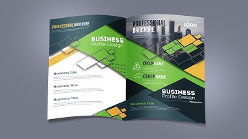 Business Double Fold Brochure Template Design | Adobe Photoshop Tutorial