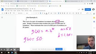 Honors Algebra 2 Lesson 7-1 Graphing Exponential Functions: Like Example 4