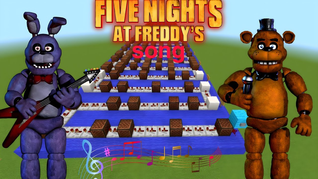 FNAF song in MINECRAFT ( five nights at Freddy's) Noteblock song ...