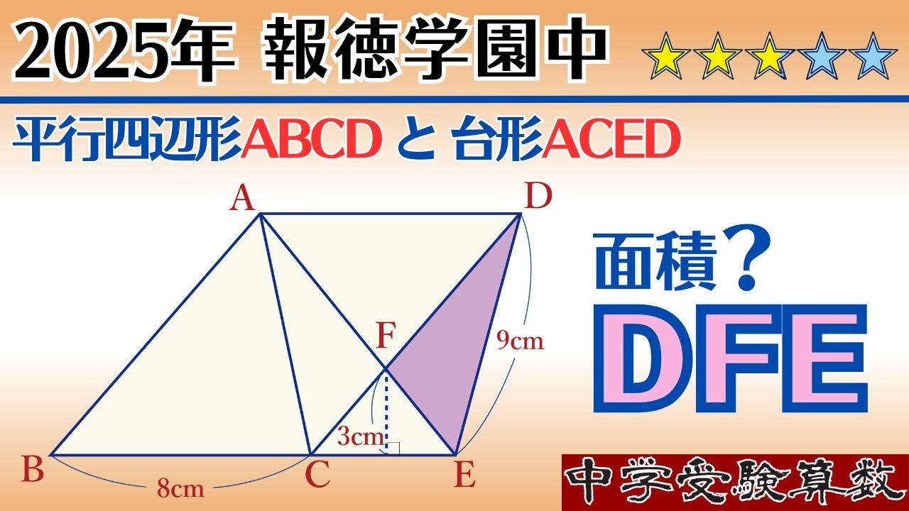 Junior High School Entrance Exam Math I] Area of ​​Plane Figures