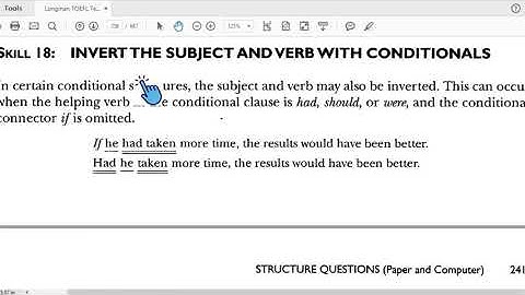 TOEFL Structures Skill 18 Invert the subject and verb with conditional