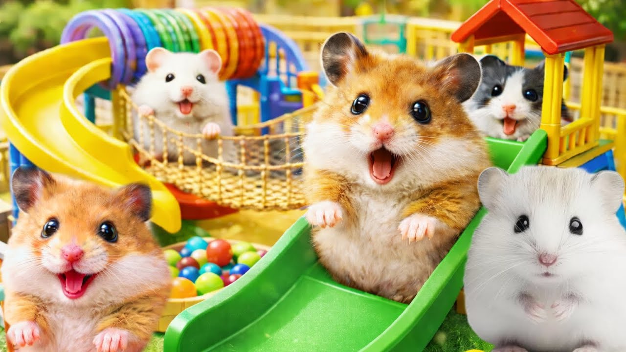 Подборка видео с играющими хомячками ~ Милые хомячки, играющие хомячки, активные хомячки, очаровател