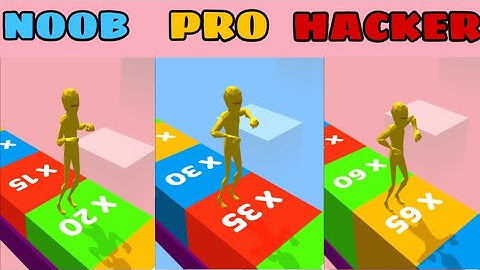 NOOB vs PRO vs HACKER in Skater Stacker ❤️ All Levels Gameplay, NEW Games iOS, Android