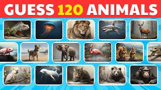 Guess 120 Animals In 3 Seconds 🐷🦁🐯 | Easy, Medium, Hard, Impossible | Animals Quiz