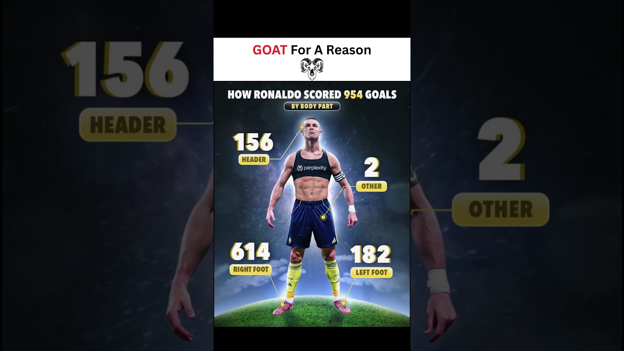 How Cristiano Ronaldo Scored 954 Goals – Complete Breakdown by Body Part! 