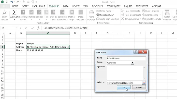 Create a Fill In Form Cell With A Default Value Selection