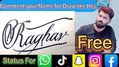 Raghav Name Signature Calligraphy Status | How to Cursive write with cut Marker #raghav @raghav