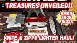 Treasures Unveiled: My Pawn Shop & Thrift Mall Knife and Zippo Lighter Haul!