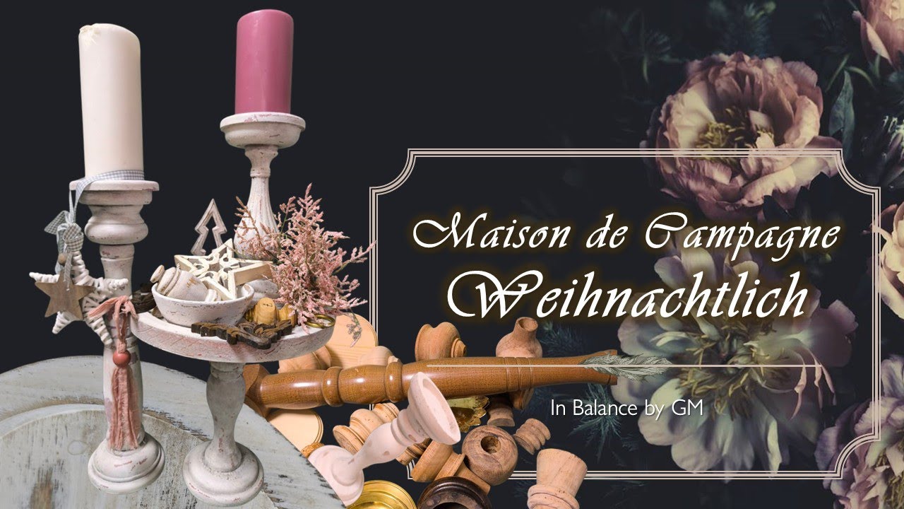 Maison de Campagne DIY - upcycling Kerzenhalter mit Tablett - Tischchen, weihnachtlich