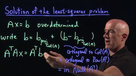 Normal equation solution of the least-squares problem | Lecture 27 | Matrix Algebra for Engineers