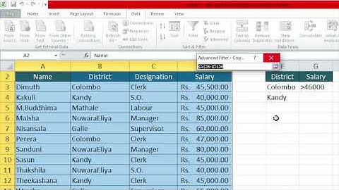 Microsoft Excel Data Filter Sinhala Lesson