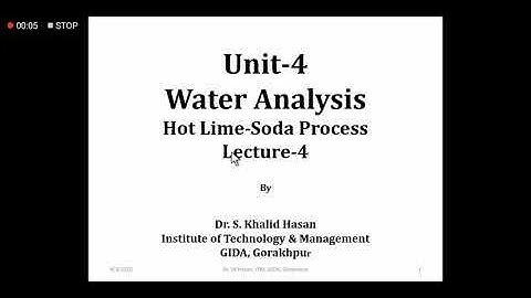 Water Analysis Lecture-4 by Dr. Syed Khalid Hasan