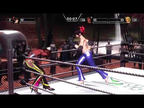 Rumble Rose XX: Makoto vs Anesthesia & Dixie Clemets handicap match ...