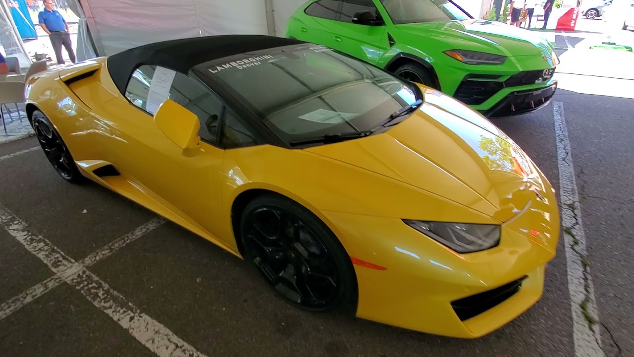 Bright Yellow Huracan 2018 Model Year (Lambo) 2021 Denver Auto Show Elitch Gardens