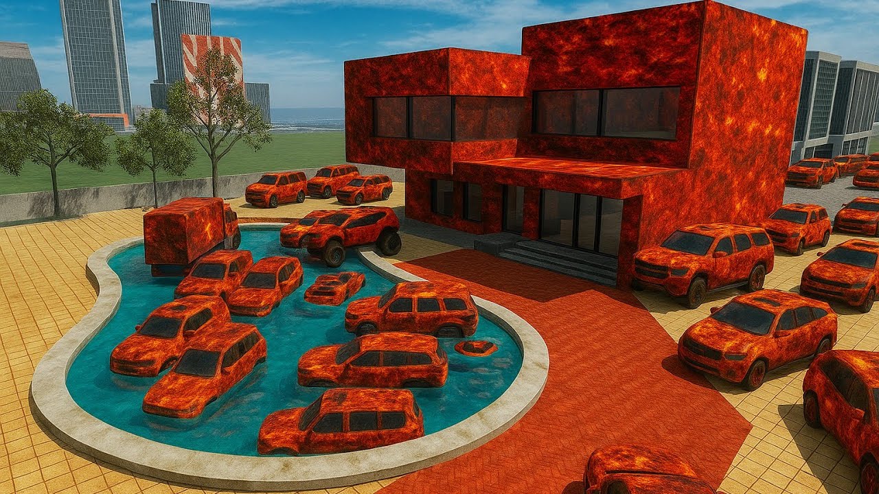 😱💧Gadiyon Ko Pani mein dubana Franklin Ka Ghar Ban Gaya Lava House #video 