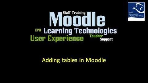 Moodle - Adding tables