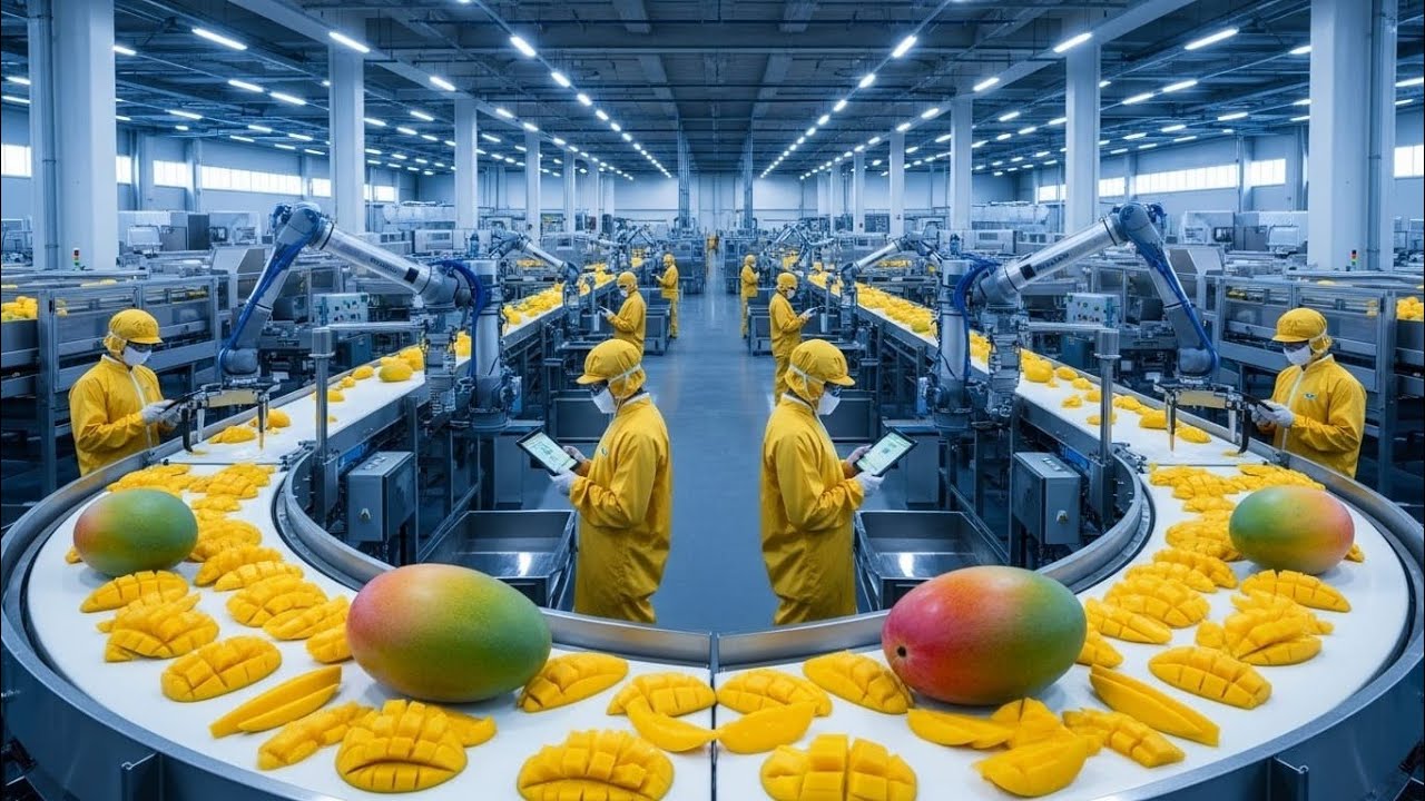 Inside a Modern Mango Processing Factory | From Fresh Mango to Juice ...