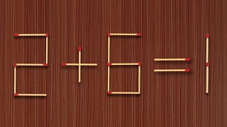 Move Only One Stick To Make Equation Correct, Matchstick Puzzle✓