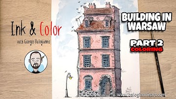 Travel Sketch: House in Old Town of Warsaw – Part 2: Coloring – Speed Art Tutorial