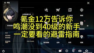 【鸣潮】氪金10多w告诉你,40级以下新手必看的避坑指南。