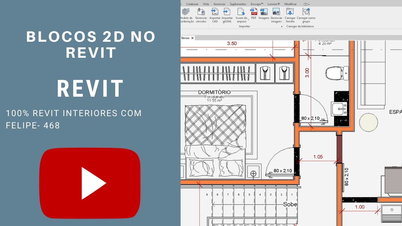 100% Revit Interiores Felipe- Aula 468 - BLOCOS 2D NO REVIT - YouTube