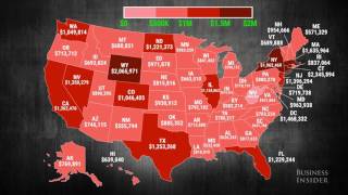 Difference between the top 1% and the bottom 99% in every state