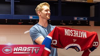Mike Matheson's first day as a Hab