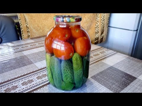 Delicious Marinated Cucumbers and Tomatoes with Aspirin. For the winter . Easy Recipe