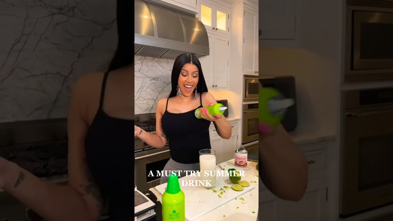 Cardi B reveals secret cocktail recipe 🍹 #shorts #cardib #celebrity