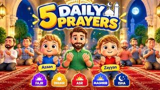 Azaan and Zayyan | 5 DAILY PRAYERS 🤲 | PUT ALLAH FIRST | ISLAMIC KIDS CONTENT ❤️ 