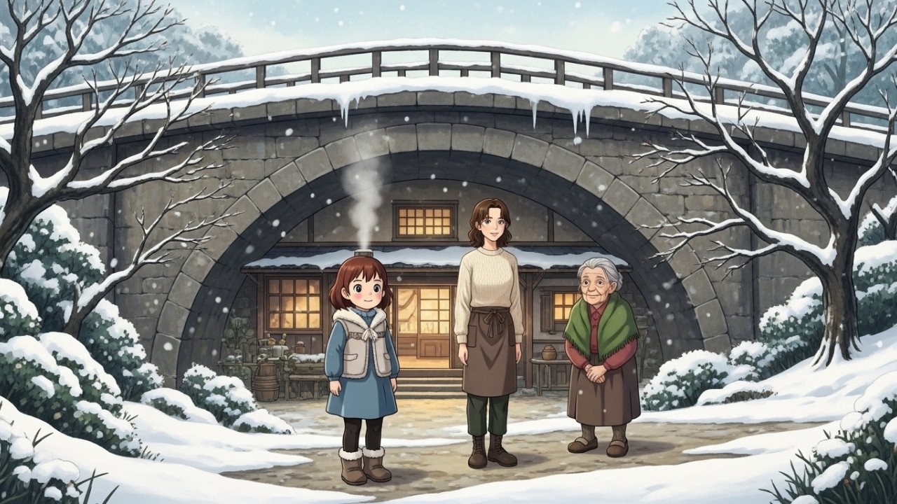 A Snow Life Under the Old Bridge: Simple, but Full of Happiness | Ghibli Wonderland ❄️