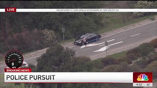 Pursuit suspects ditch car, hide from police in Simi Valley