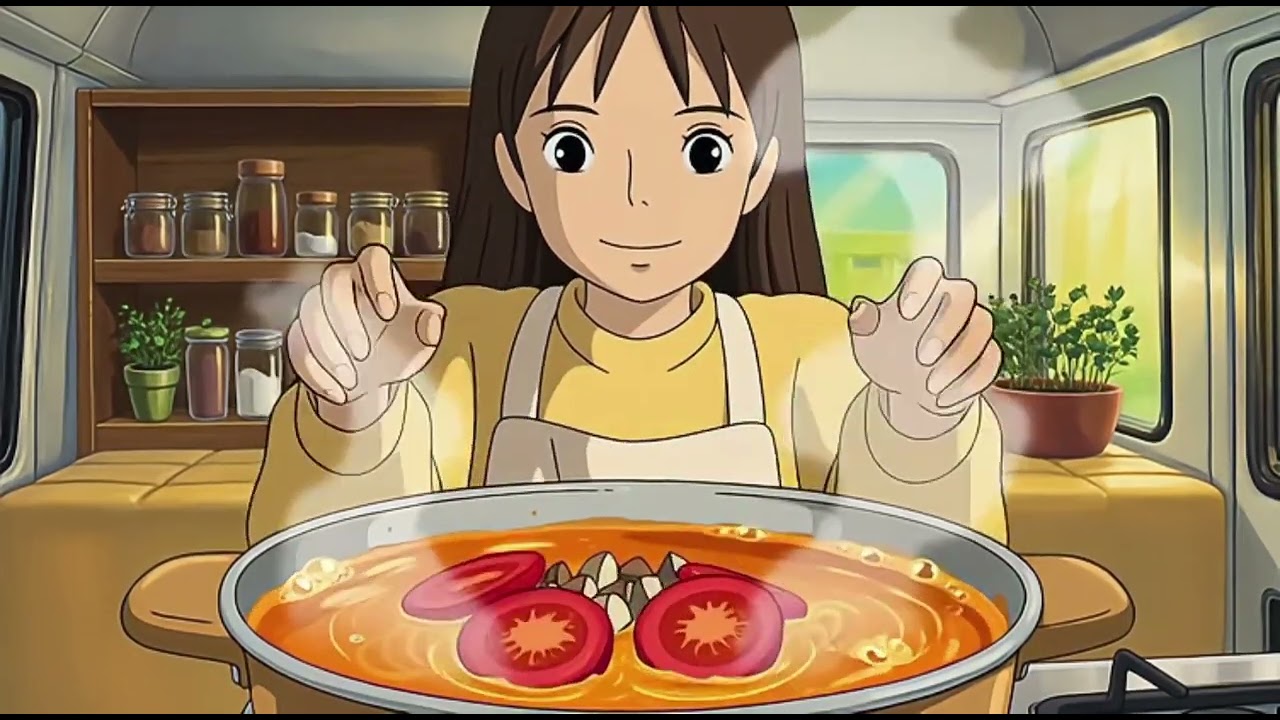 Healing Van Life: A Rainy Afternoon by the Sea | Studio Ghibli Inspired (No Dialogue)