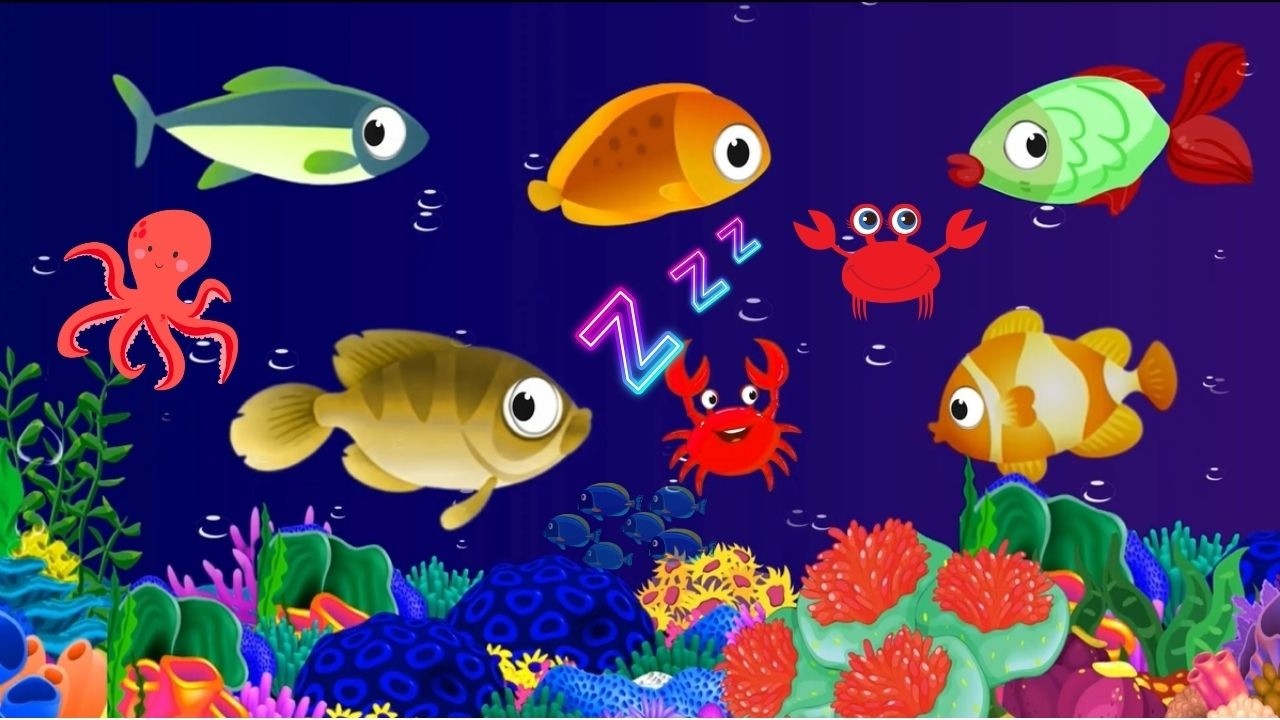 Calming Undersea Animation Baby Lullaby 🐟 Soothing fishes 🐟 Baby sleep ...