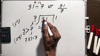 91 divided by 7 | how to divide | learn to divide (in Hindi) | Surendra Khilery