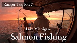 Great Lakes Salmon Fishing on our GREAT LOOP Cruising Boat! - Chinook & Coho Catch - Fish Hawk One